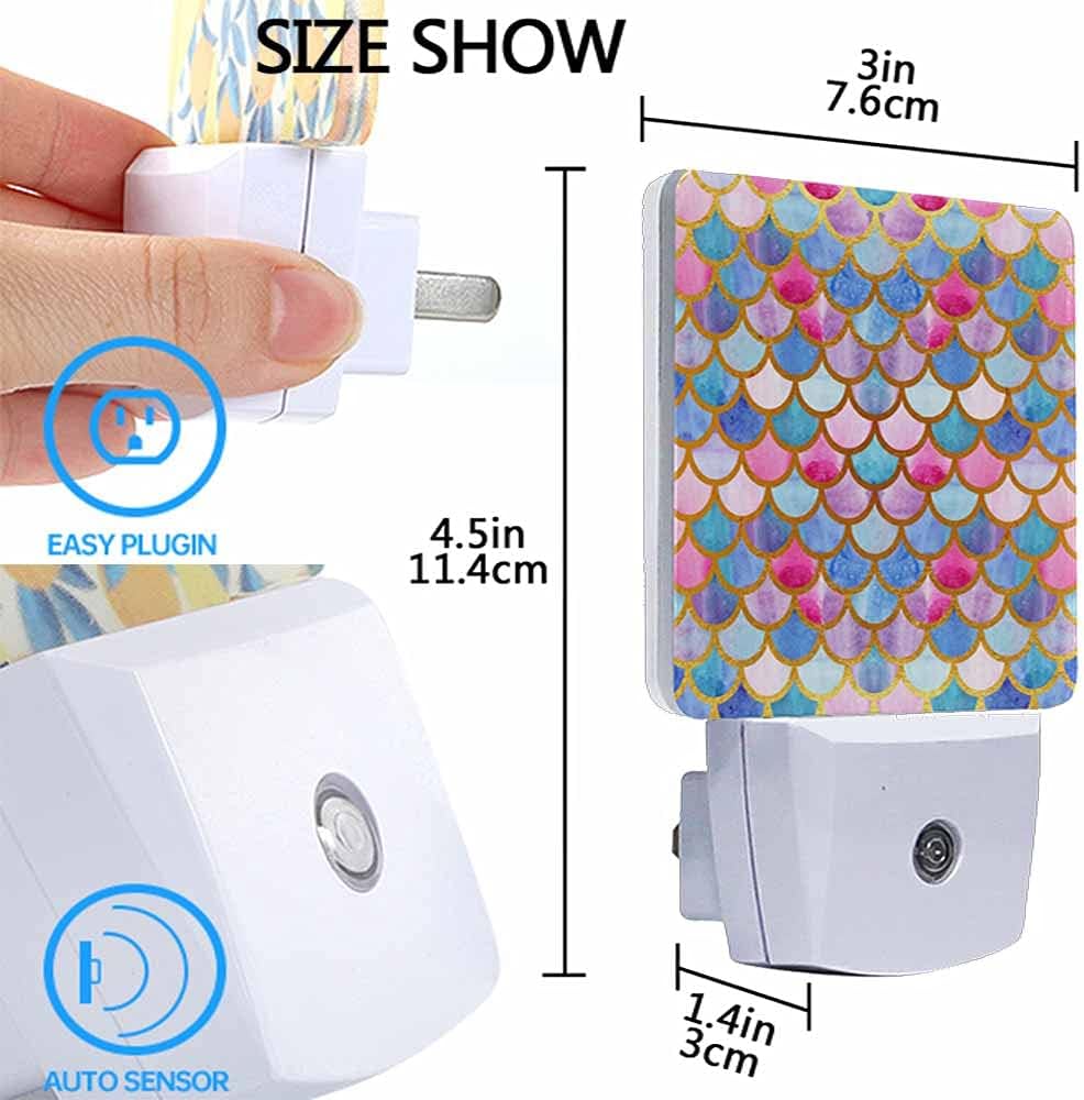 Naanle Set of 2 Custom Personalized Night Light Auto Sensor Led Customize Logo Image Dusk to Dawn Night Light Plug in Indoor Nightlight for Bedroom Bathroom Kitchen Hallway Stairs