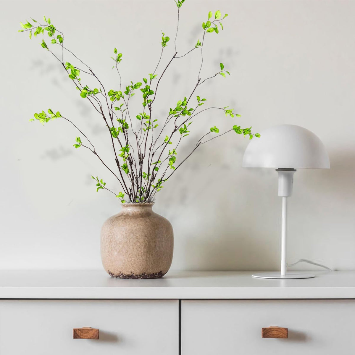 Tinsow 4 Artificial Ficus Branches 47 Inch Tall Faux Eucalyptus Stems, Realistic Fake Greenery for Vase Fillers, Centerpieces and Home Decor, Lifelike Leaves and Stems for Elegant Displays