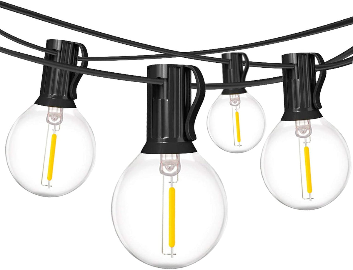 18Ft Outdoor Patio String Lights, Commercial Light String with 10+1 Plastic