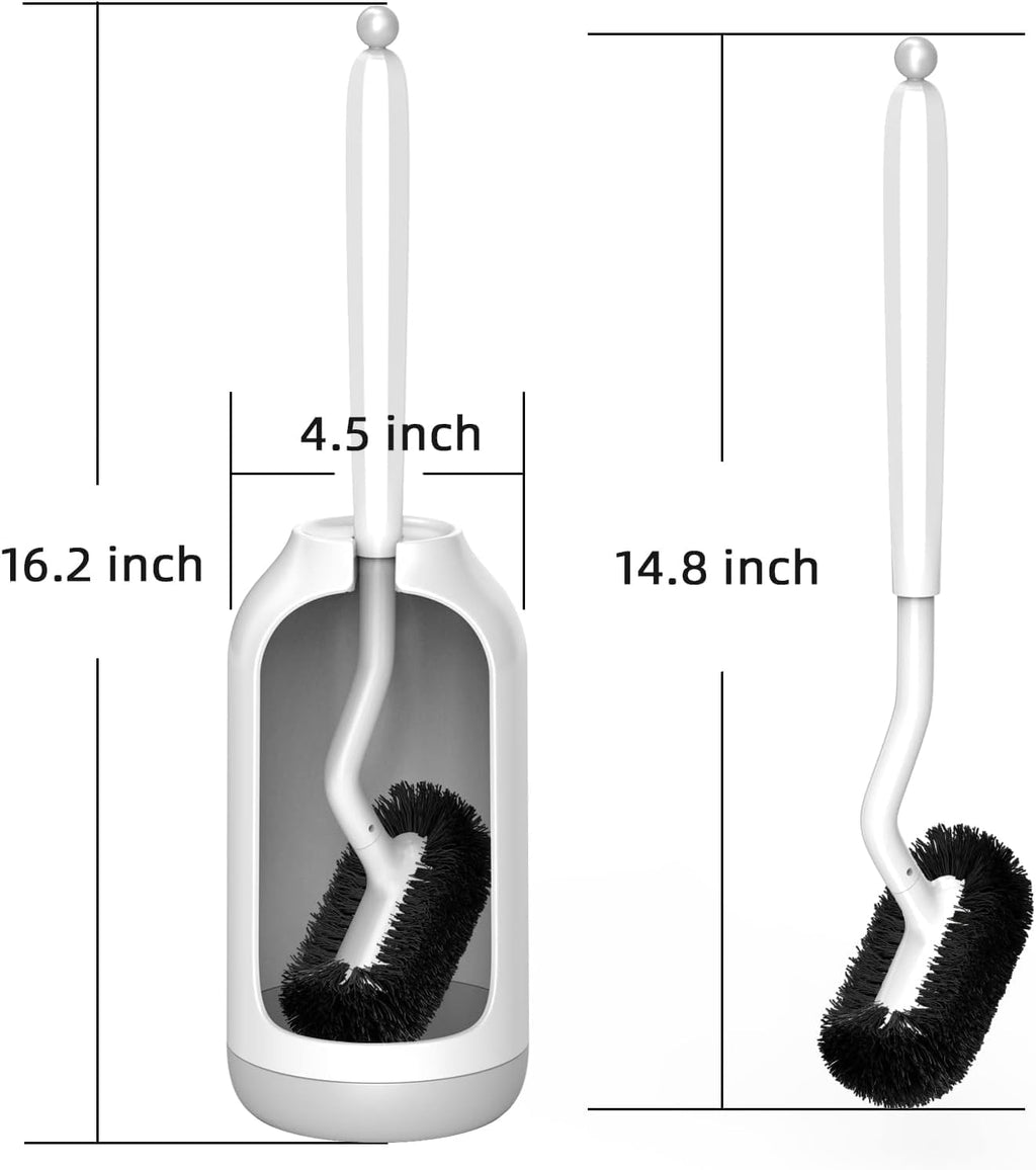HAMITOR Toilet Bowl Brush Holder Set: Bathroom Deep Cleaning Scrubber