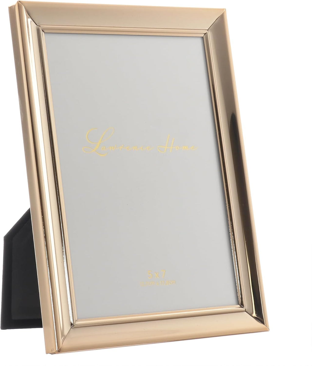 Lawrence Frames Strata Metal Picture Frame, 5x7, Gold