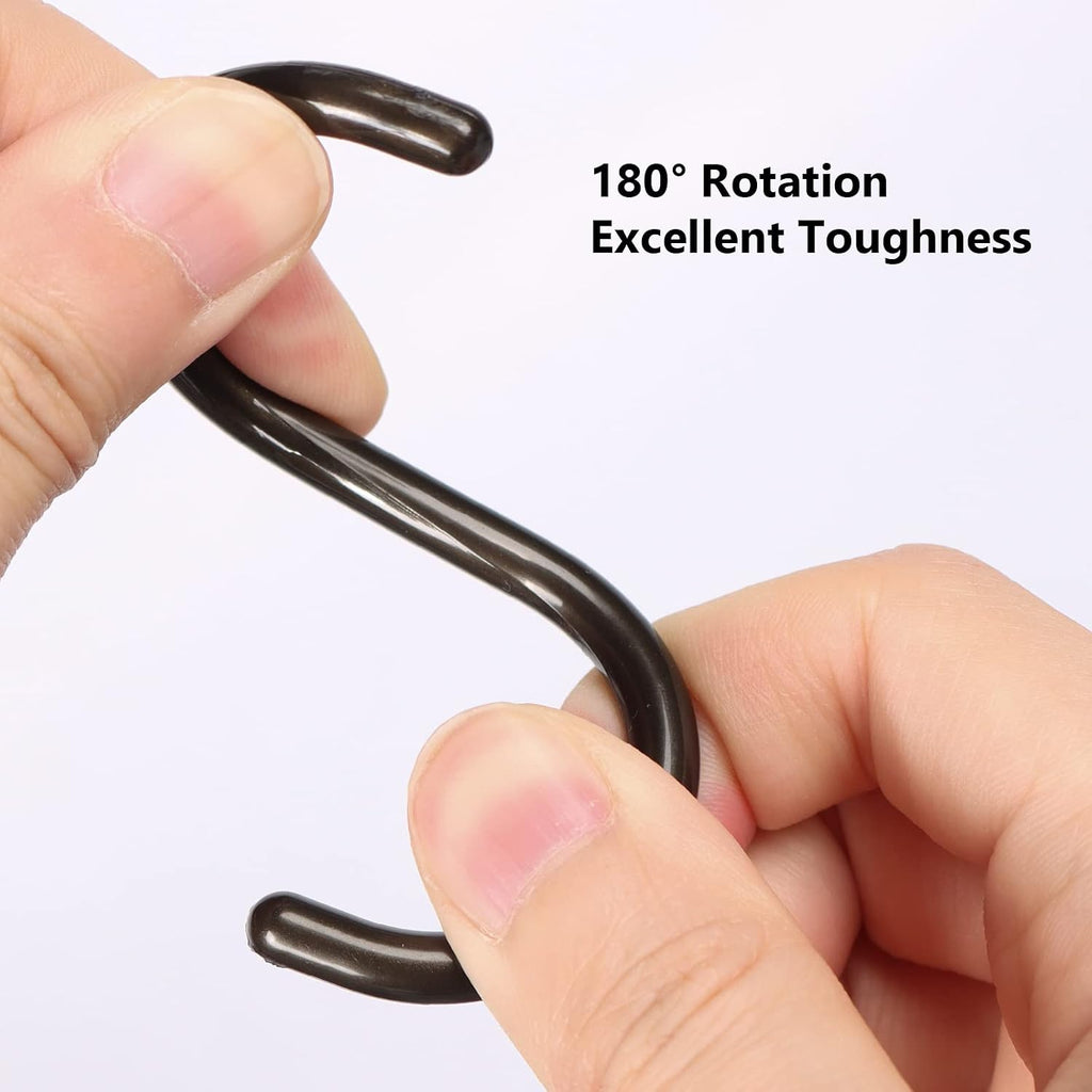 24 pcs Shower Curtain Rings Plastic Shower Curtain Hooks C-Shaped Rings Hook Hanger Bath Drape Loop Clip Glide Bathroom Shower Window Rod (Bronze)