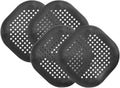 PATIKIL Hair Drain Catcher 5-1/2 Inch, 4 Pcs Silicone Square Drain Protector Hair Stopper with Suction Cup for Kitchen Bathroom Balcony Landscaped Walkways Patios, Black
