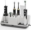Boperzi Electric Toothbrush Holders with Cord Slots: Detachable Toothbrush and Toothpaste Holders, Large Tooth Brush Storage Caddy Set Drainage, Anti-Slip Bathroom Counter Organizer for Family, Kids