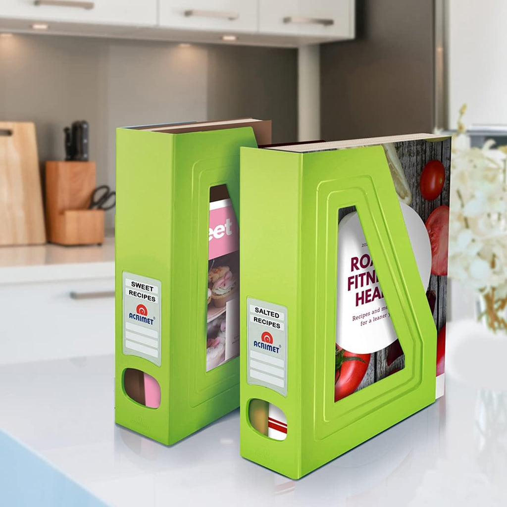 Acrimet Magazine File Holder, Vertical Desk Organizer, Green Citrus, 2 Pack