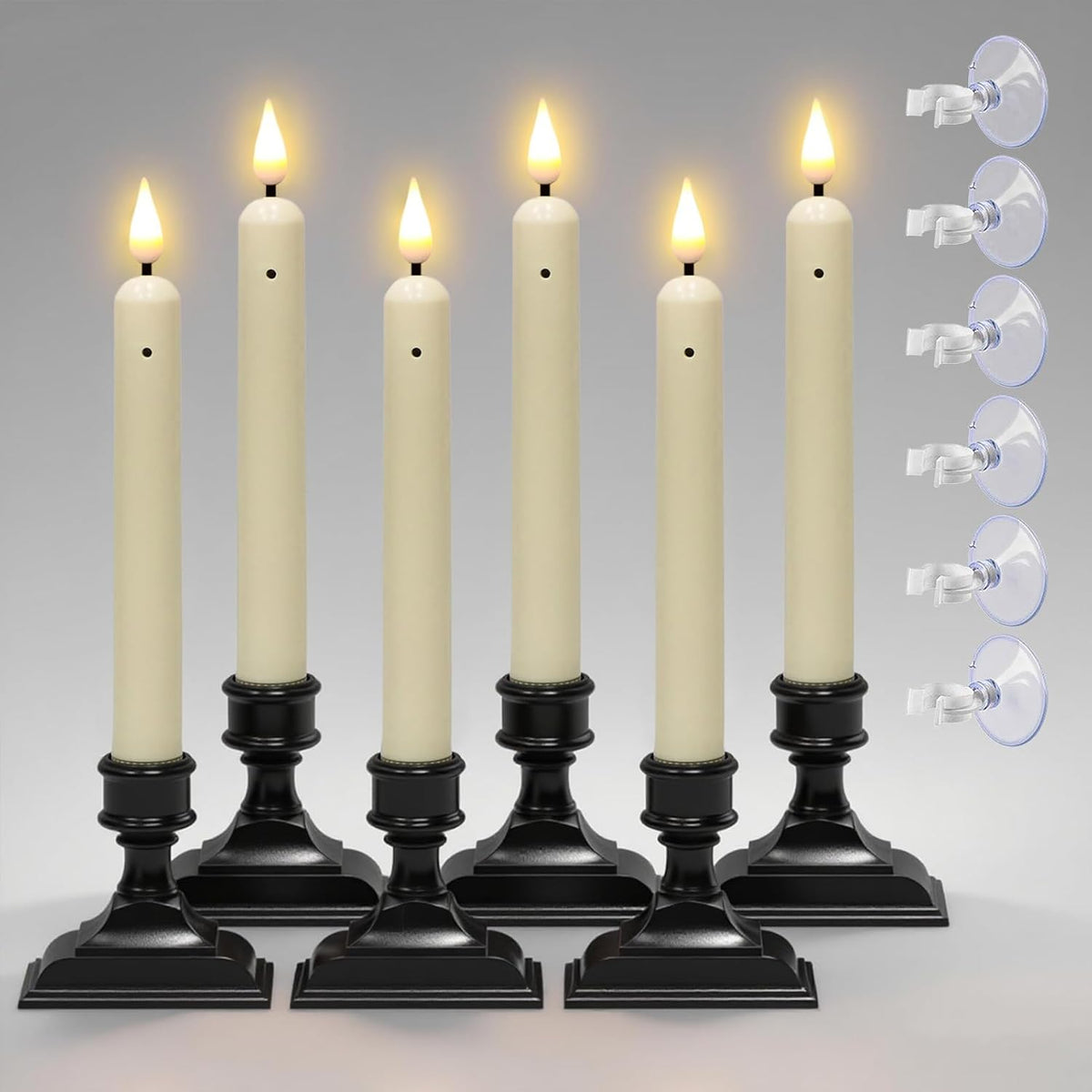 GenSwin Christmas Window Candles with Sensor Dusk to Dawn Battery Operated