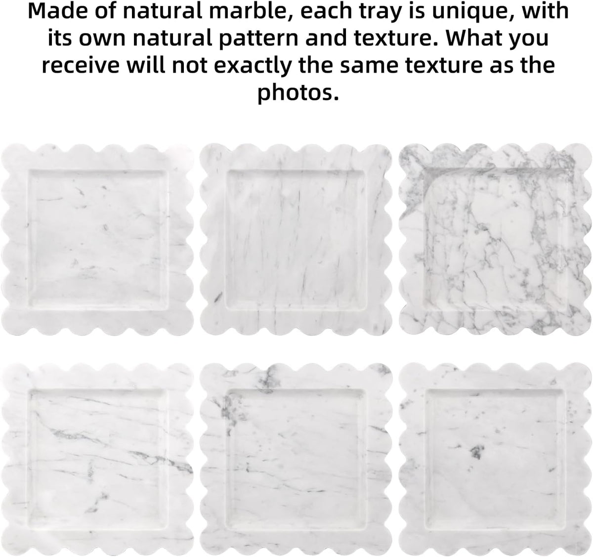 Square Marble Decorative Tray, Carrara White, 8 * 8