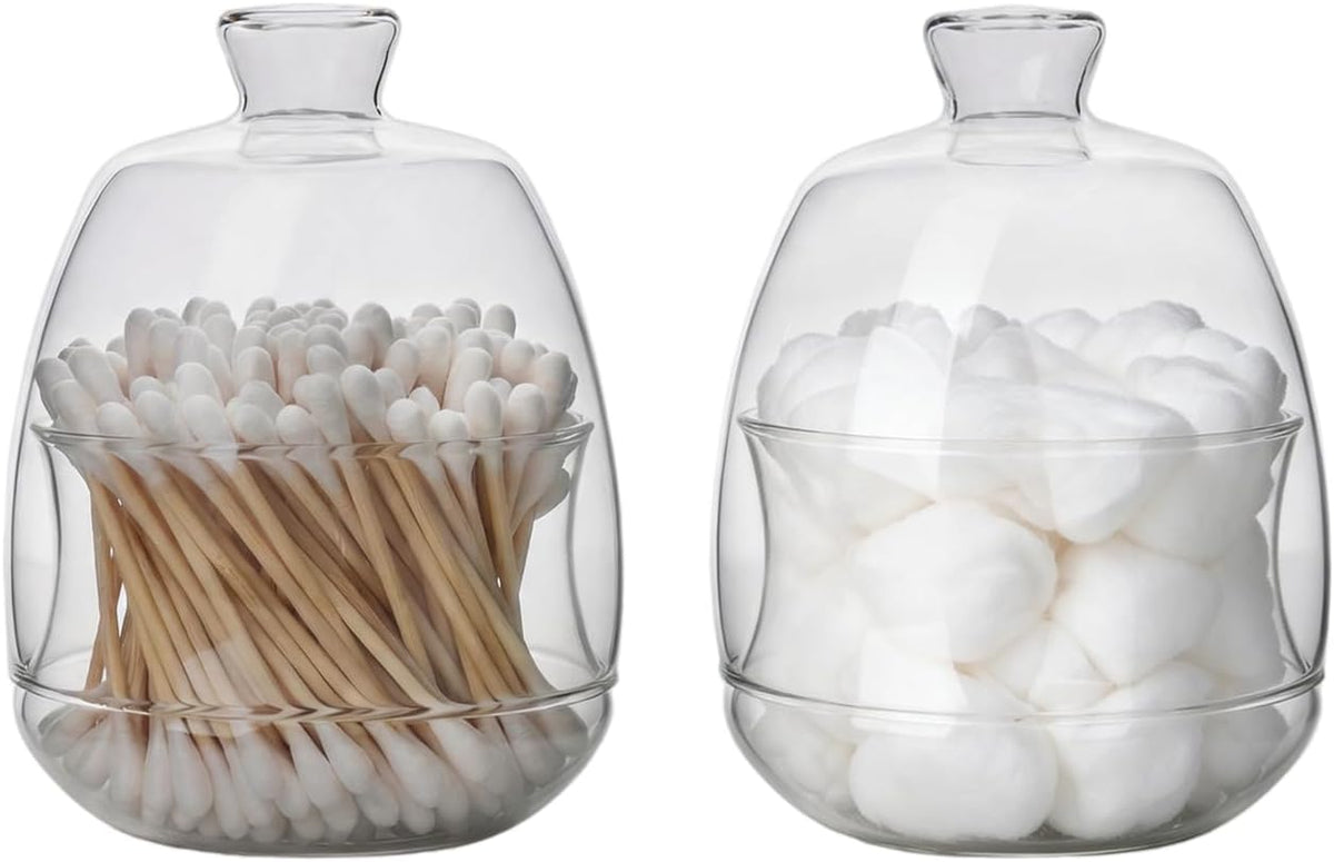 HillSpring 2 Pack Qtip Holder, Crystal Clear