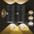 easuntec Motion Sensor Night Light, Night Lights Plug into Wall, Motion Sensor & Dusk to Dawn Sensor, 3 Light Modes, Dimmable Night Light for Bedroom Bathroom Hallway Stair (Black, 2 Pack)