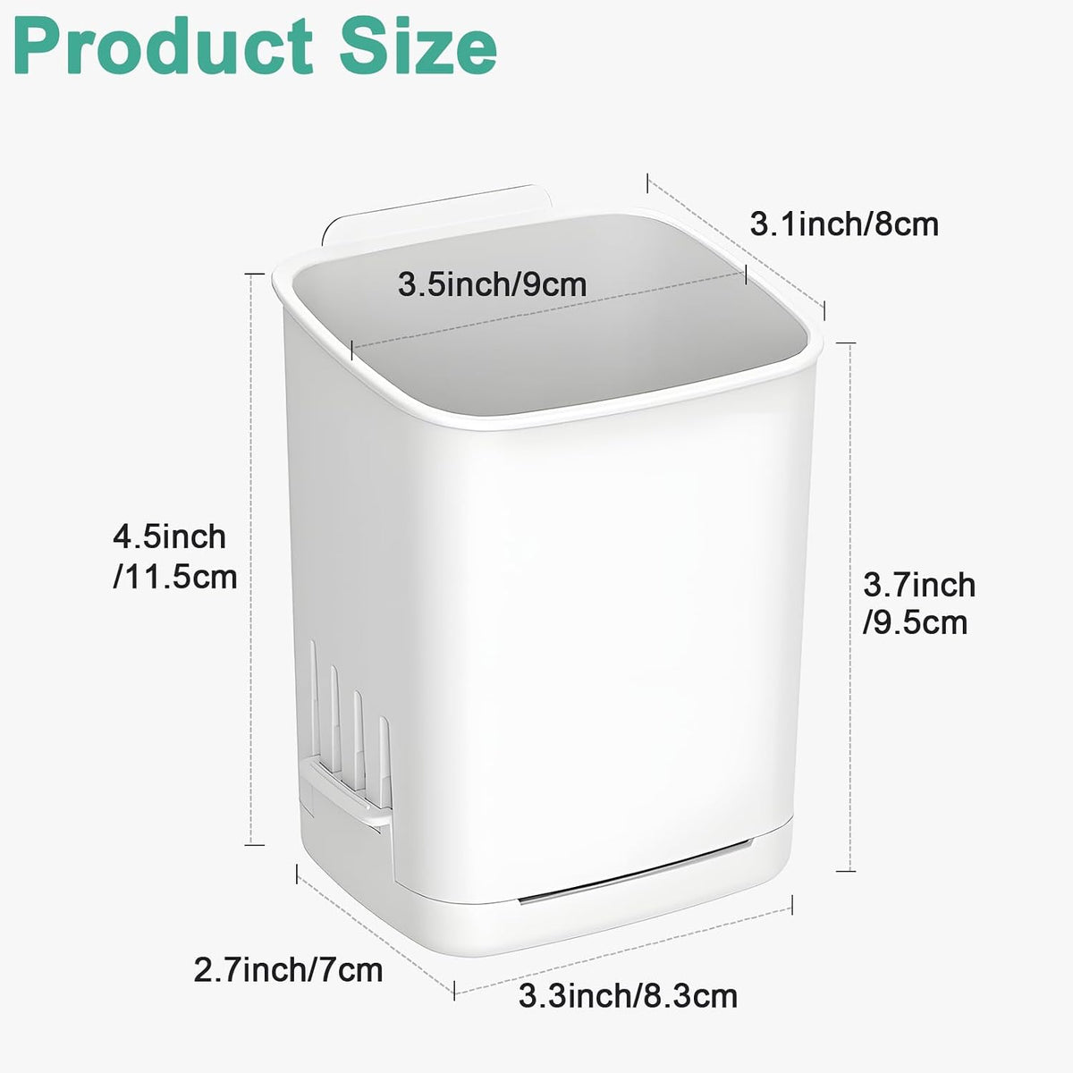 2 Pcs Toothbrush Holder Wall Mounted, No Drilling Toothbrush Holders for Bathroom, Shower Electric Toothbrush and Toothpaste Razor Holder Removable Self Draining for Bathroom Kitchen (White)