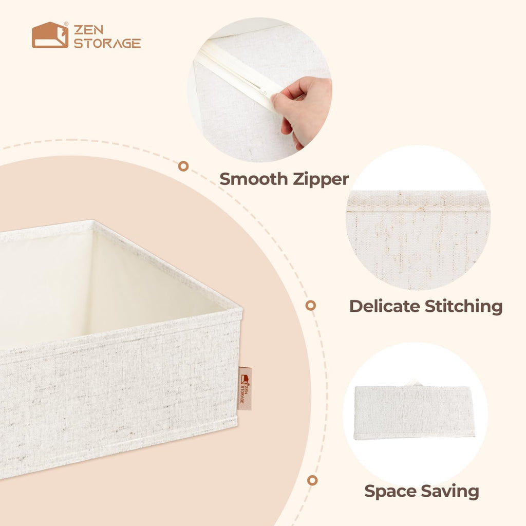 ZenStortage Cotton Linen Baby Drawer Organizers for Nursery, 20Pack Beige