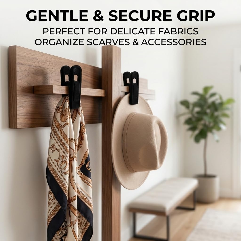 Velvet Hanger Clips 20 Pack for Pants, Skirts and Closet Storage