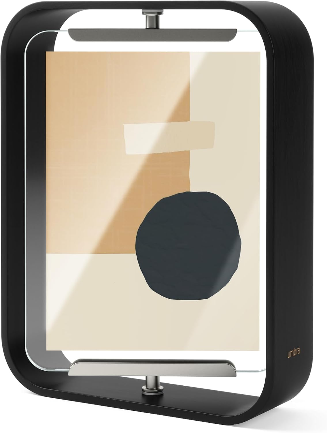 Umbra Bellwood Desk Picture Frame, Rotating Double Sided, 5x7, Black