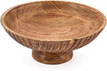 Kimona Fruit Bowl Mango Wood Round Rustic Wooden Stand for Fruits, Vegetables & Home Decor (12" x 12" x 4.75")