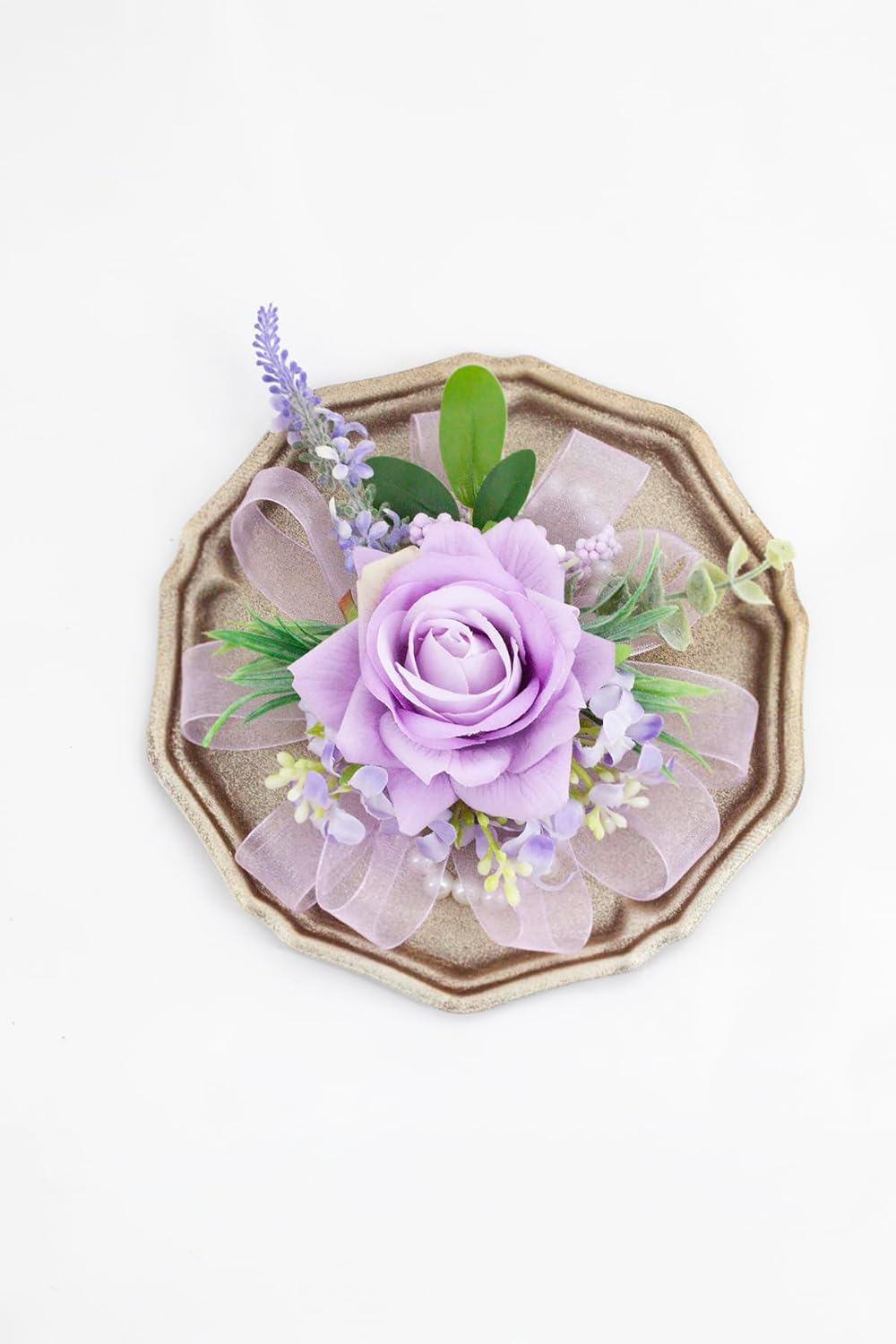 Purple Corsage and Boutonniere Set Girl Prom Corsage Wristlet