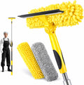 30 Feet High Reach Squeegee Window Cleaner Kit with 5-24Ft Extension Pole