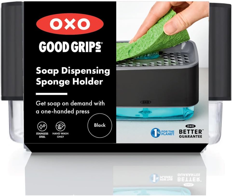 OXO Good Grips Soap Dispensing Sponge Holder - Matte Black