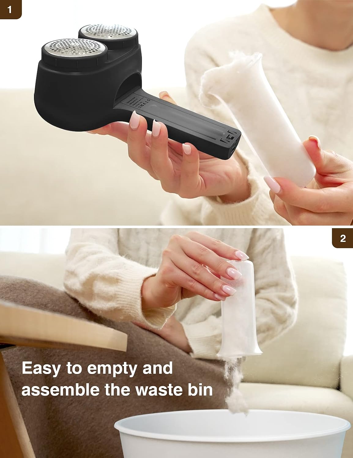 VASSON Fabric Shaver for Clothes and Furniture, Rechargeable Lint Remover