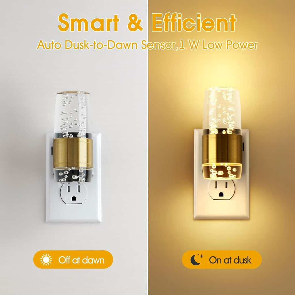LED Night Light, Dimmable Night Lights Plug into Wall 2 Pack