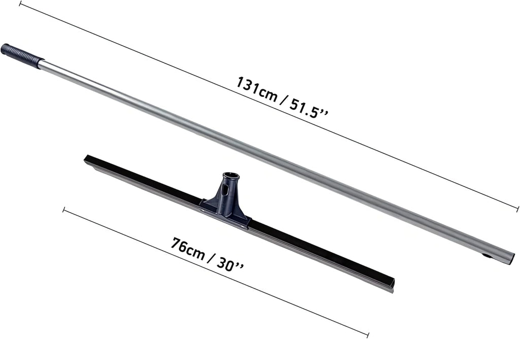 DSV Standard Floor Squeegee for Concrete Floor, 30" Large Squeegee Broom, Heavy Duty Floor Squeegee for Tile with 51.5" Handle for Garage, Deck, Bathroom, Window, Glass