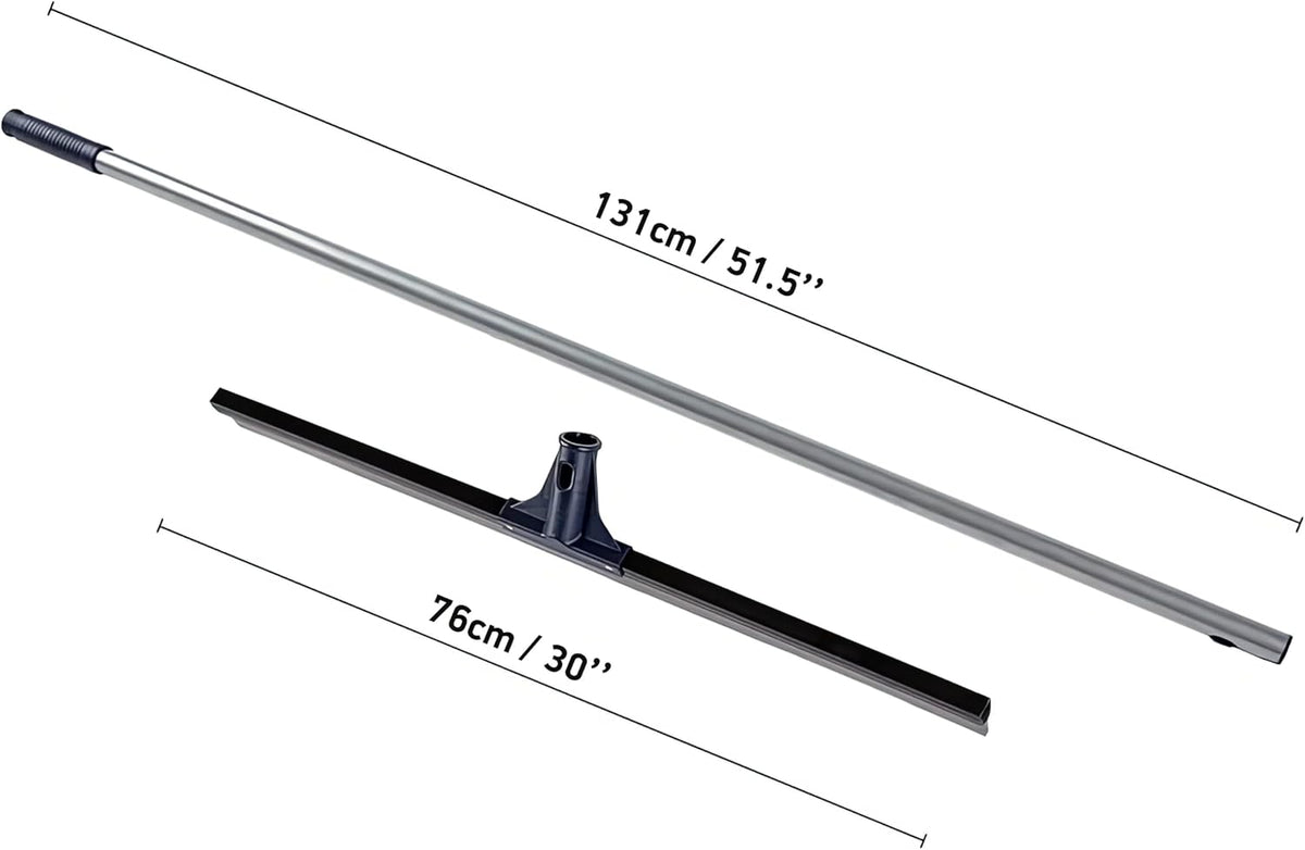 DSV Standard Floor Squeegee for Concrete Floor, 30" Large Squeegee Broom, Heavy Duty Floor Squeegee for Tile with 51.5" Handle for Garage, Deck, Bathroom, Window, Glass