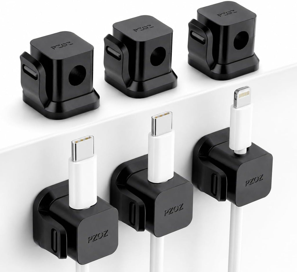 PZOZ Cable Clips 6 Pack, Adhesive Cable Management Clips with Secure Buckle