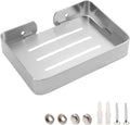 Soap Dish Stainless Steel Silver Soap Dish Holder Wall Mounted Shower Soap Holder with Screws, Sturdy Soap Dish for Bar Soap Stylish Soap Dish Holder (Medium, Silver)