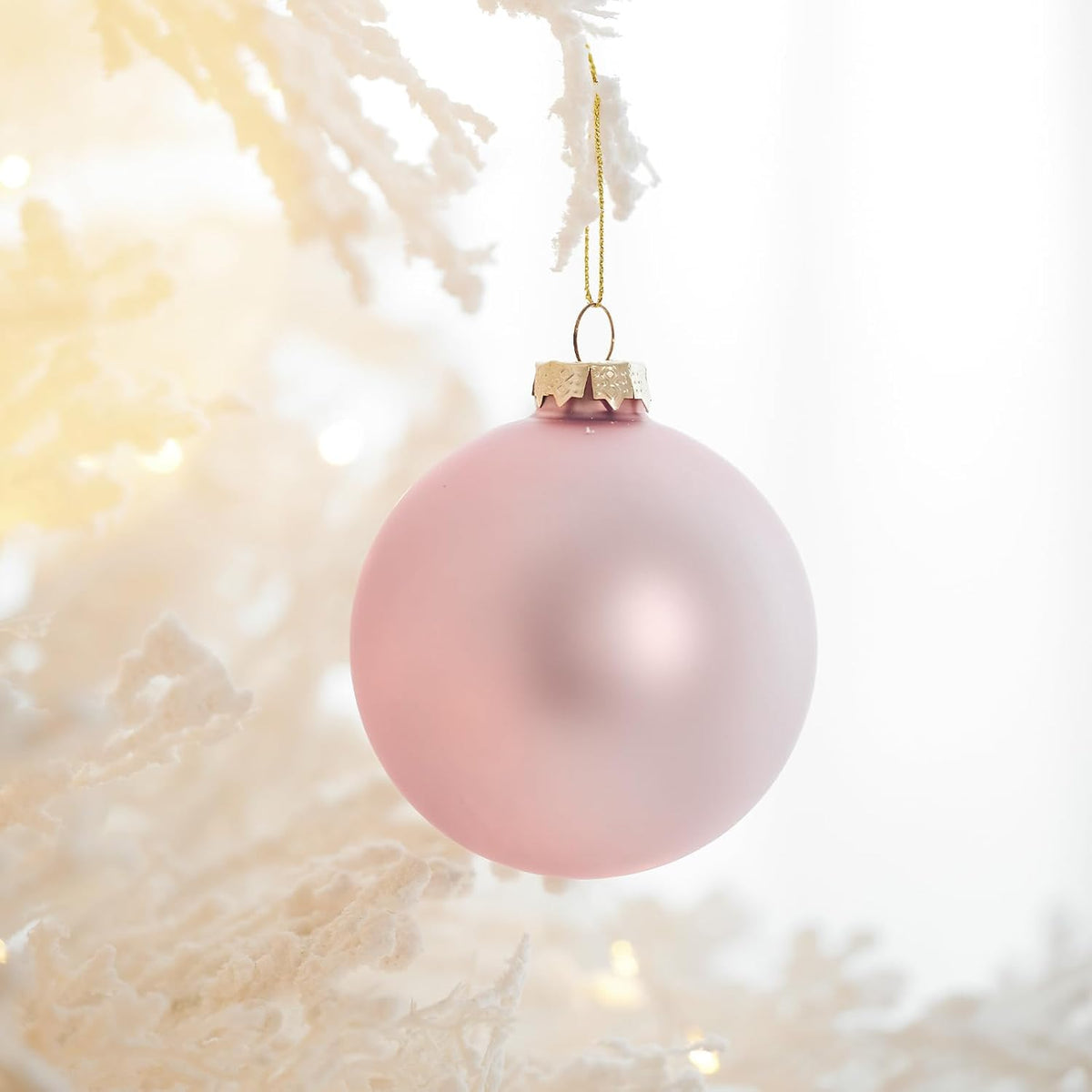 DN DECONATION Christmas Tree Decorations Ball, Pink Glass Christmas Ball