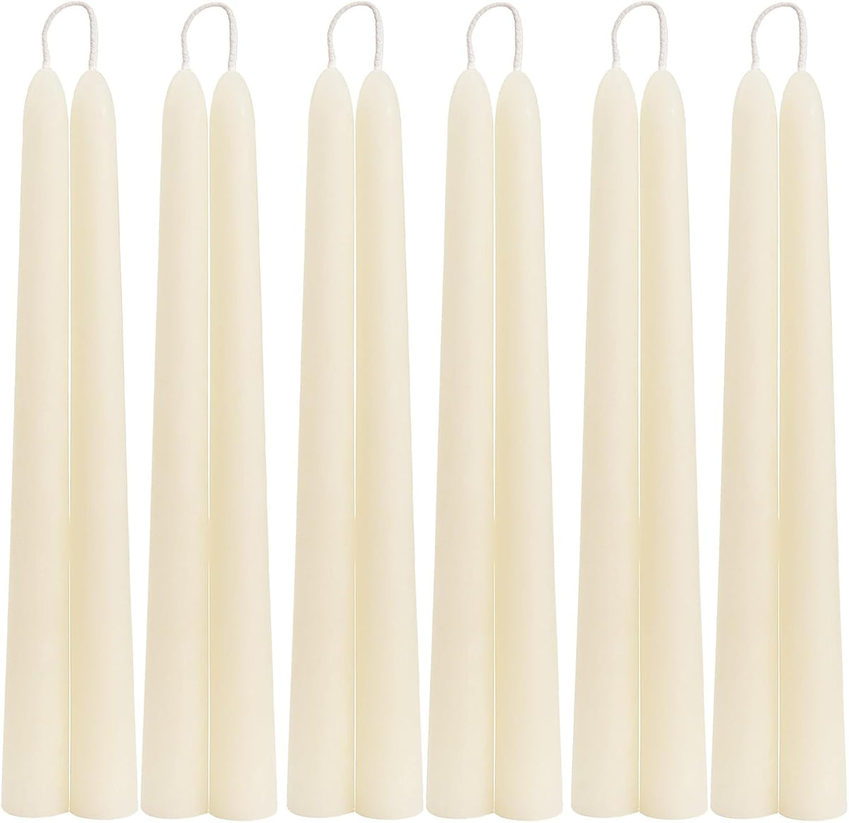 DEYBBY Beeswax Taper Candles, Clean Burning, Cream White, 9 in, 12 Pack