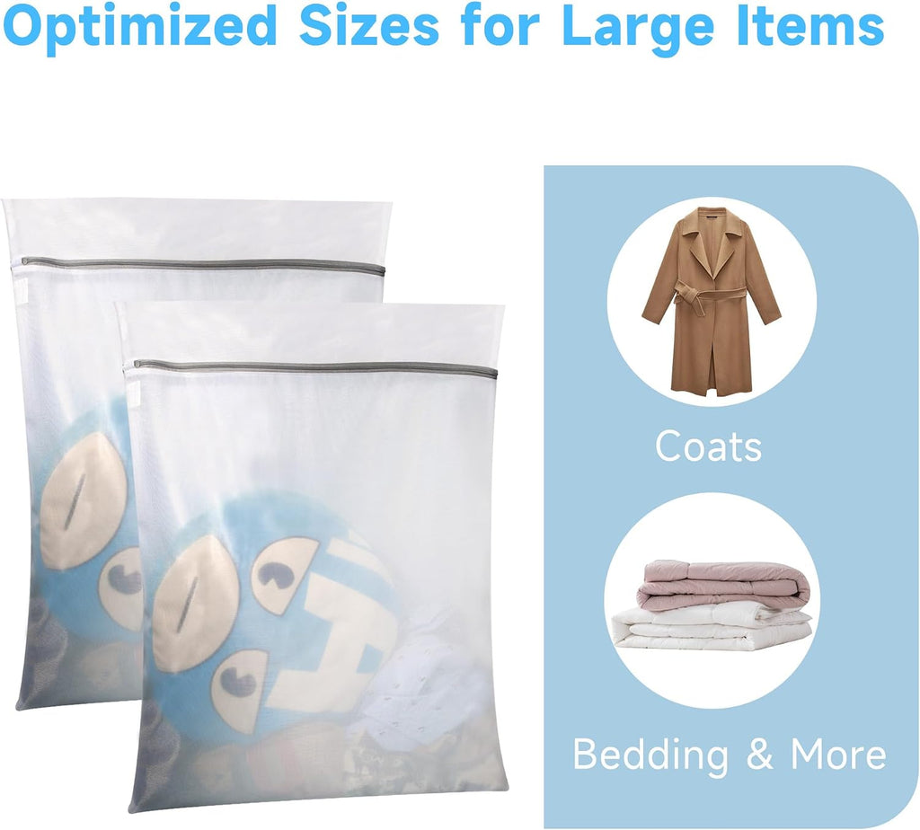 GOGOODA 2 Pack Extra Large Mesh Laundry Bags 24 x 31 in Fine Mesh Wash Bags