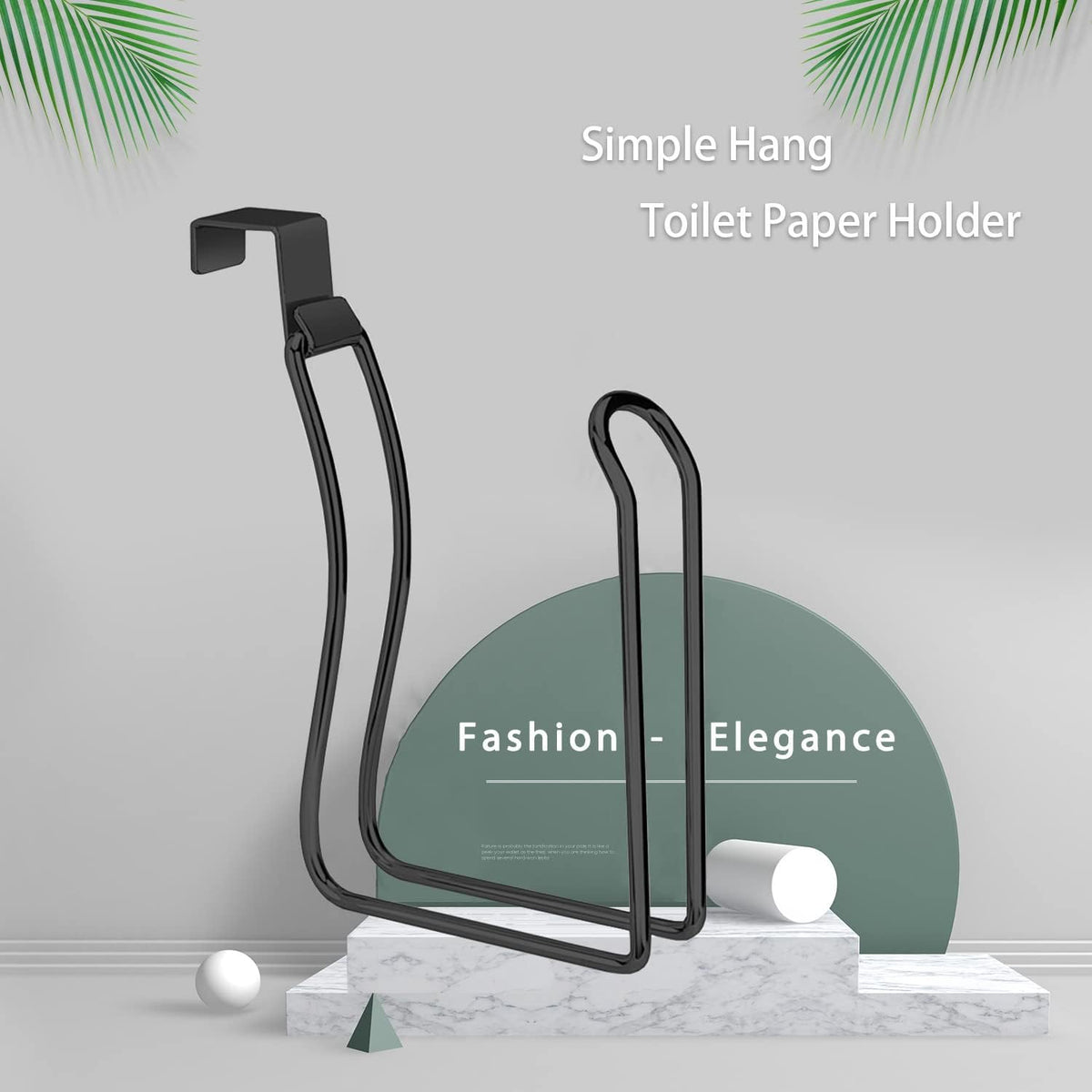 Over the Tank Toilet Paper Holder, Metal Toilet Paper Holder, Black