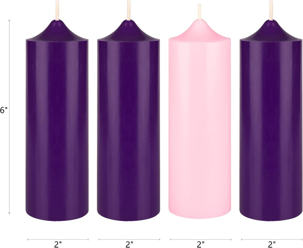 Mega Candles Unscented Advent Bell Top Pillar Candle Set 4 ct 2" x 6"
