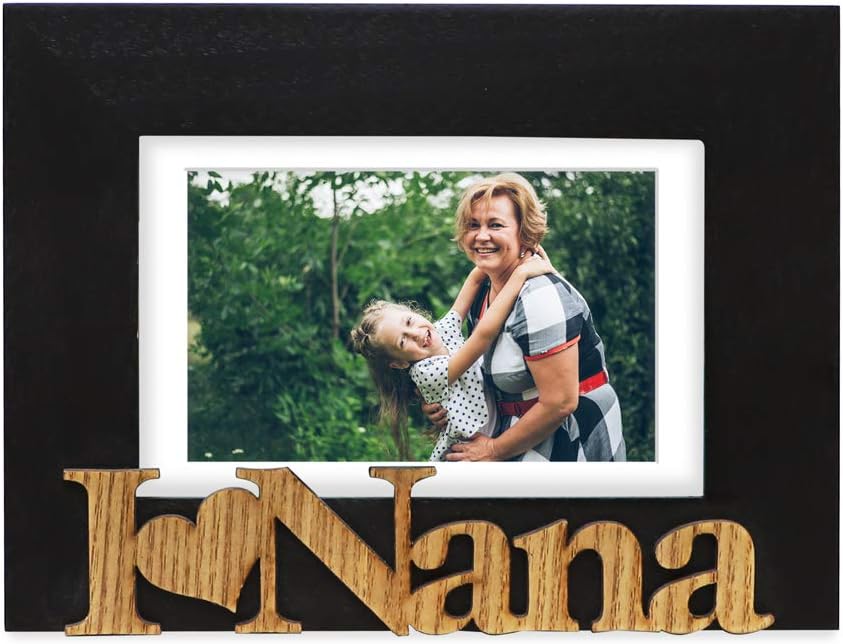 Isaac Jacobs 5x7 (Matted 4x6) Black Sentiments “I Love Nana Photo Frame