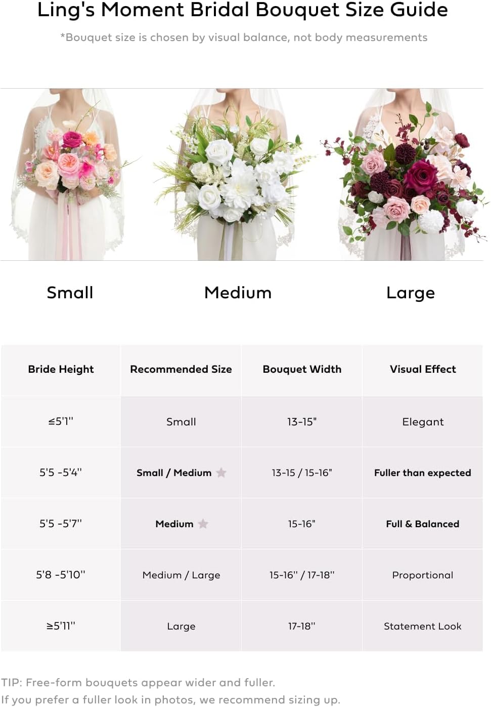 Ling's moment Freeform Bridal Bouquet Burgundy Wedding Bouquets for Bride