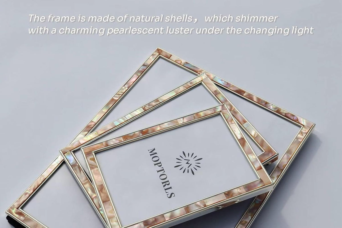 4x6 Mother of Pearl Shell Metal Picture Frame Colorful 1Pc