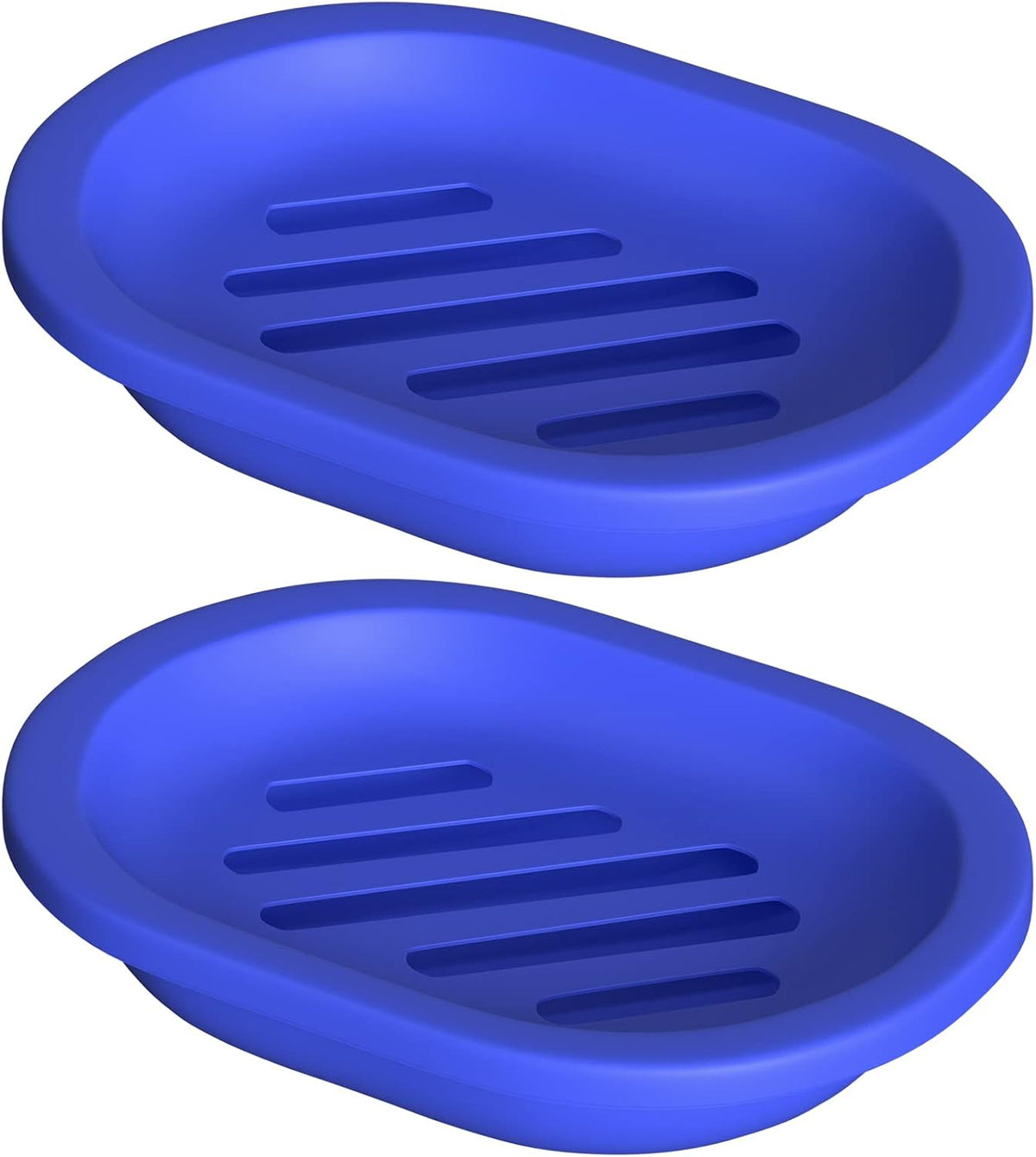 Topsky 2 Pcs Soap Dish Soap Holder for Shower, Soap Dishes Soap Savers for Bar Soap, Soap Bar Holder Shower with Drip Tray, Plastic Double Layer Draining Soap Box for Bathroom Kitchen - Blue