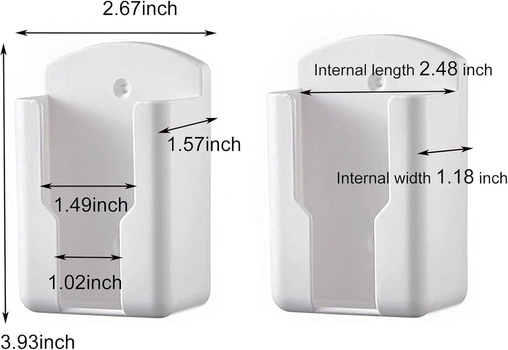 2pack Remote Control Holder,Self-Adhesive Wall Mount Phone Holder,Air Conditioner TV Remote Control Bracket,Wall-Mounted Mini Storage Box (2.67inch)