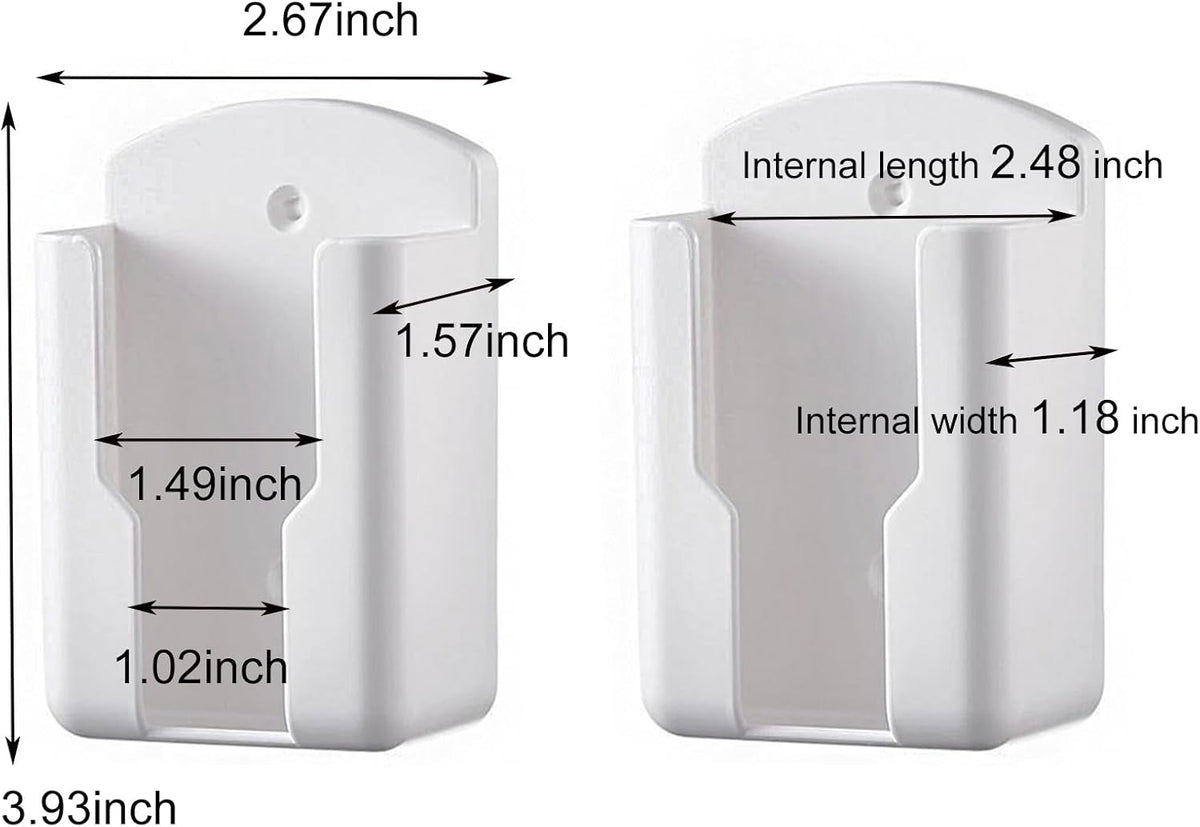 2pack Remote Control Holder,Self-Adhesive Wall Mount Phone Holder,Air Conditioner TV Remote Control Bracket,Wall-Mounted Mini Storage Box (2.67inch)