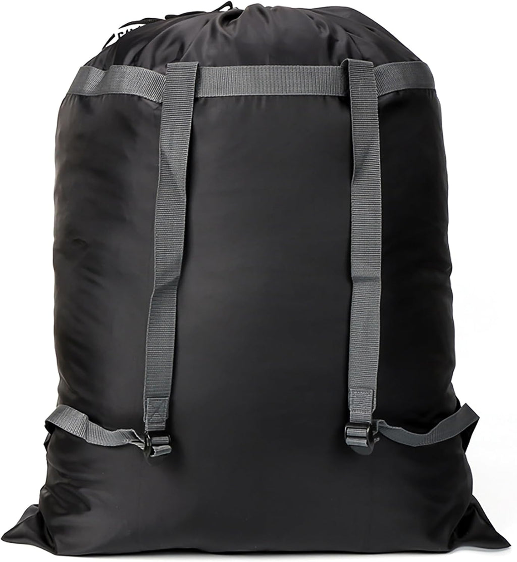 Laundry Bag Backpack, 27"x 34"Laundry Bag with Straps & Drawstring, Black