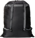 Laundry Bag Backpack, 27"x 34"Laundry Bag with Straps & Drawstring, Black