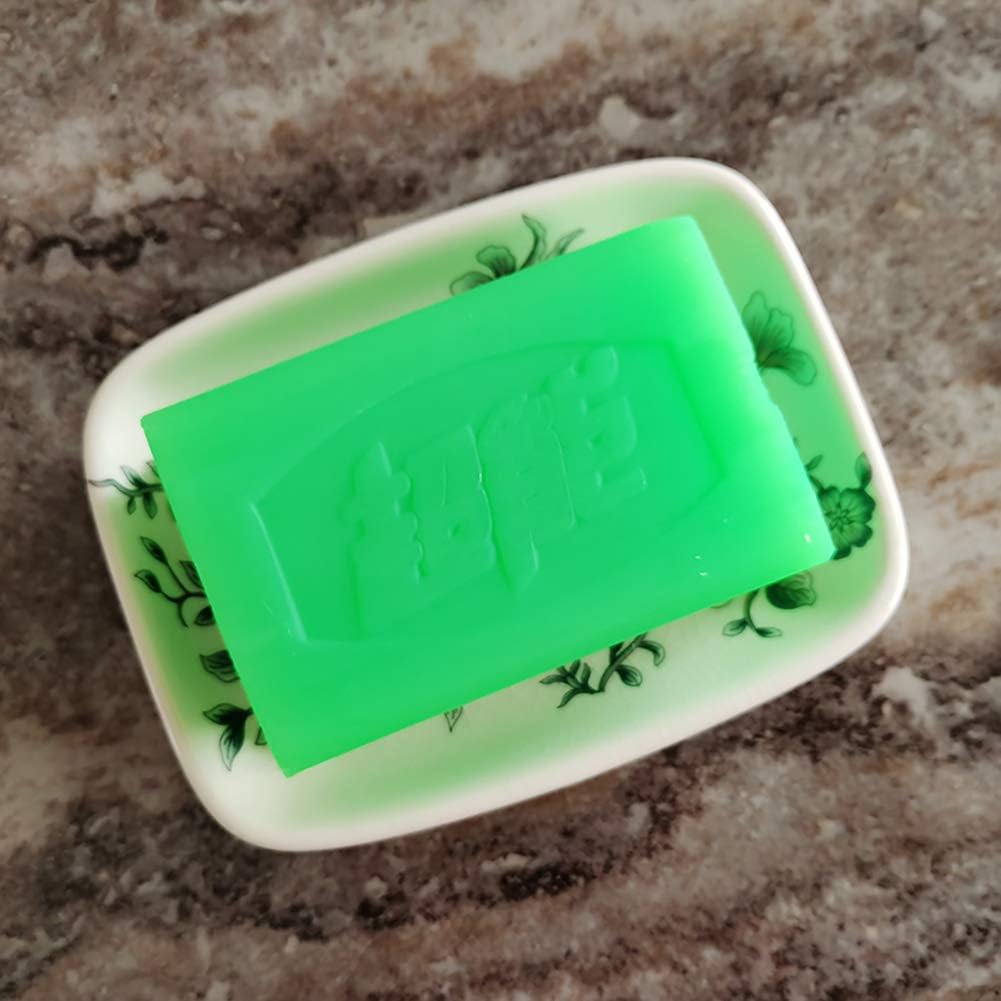 Kelake Ceramic Soap Dish, Ice Crack Ceramic Bird and Flower Pattern Soap Dish Holder for Bathroom, Creative Porcelain Shower Soap Tray Box Bath Accessories with Two Drain Holes