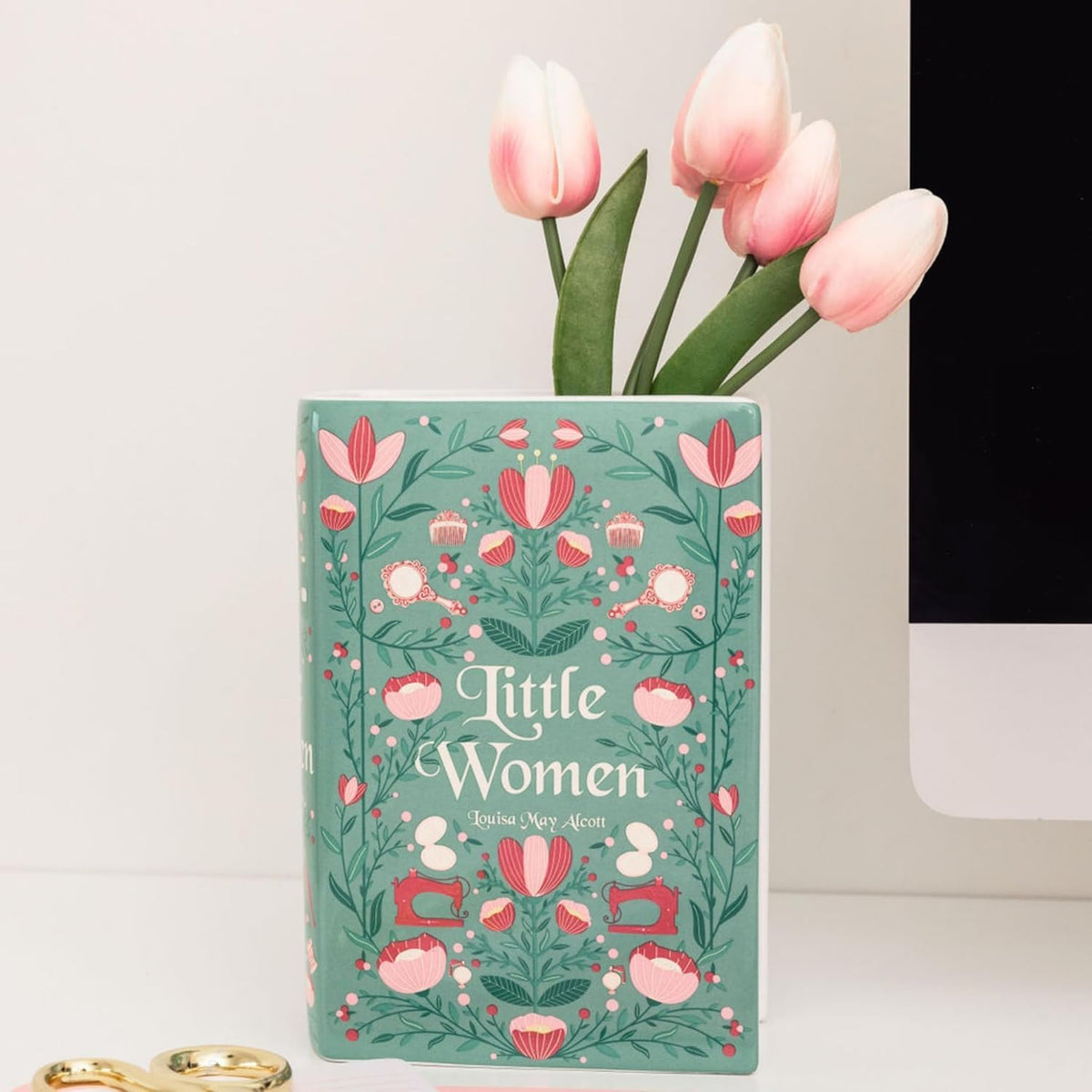 Steel Mill & Co. Ceramic Book-Shaped Vase, Little Women