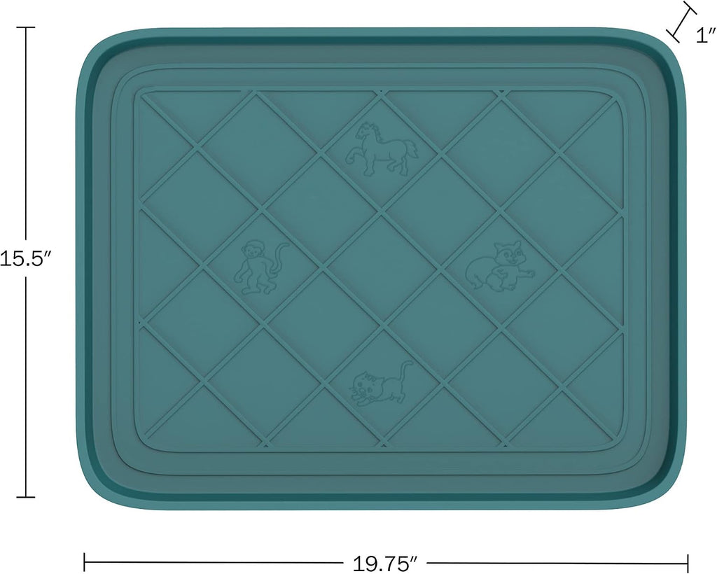 All Weather Boot Mat 4 Pack - Small Water Resistant Plastic Utility Shoe Mat for Indoor and Outdoor Use in All Seasons by Stalwart (Teal)