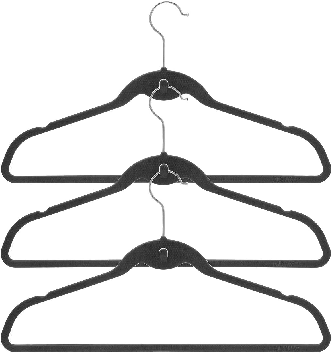 Prettyia Black Hangers，Cascading Hangers，Space Saving Hangers