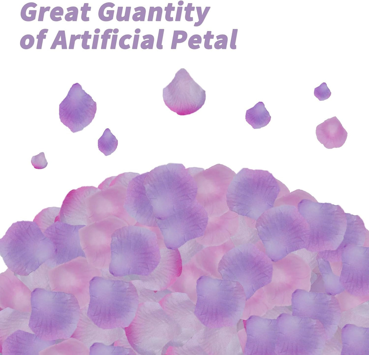 Rose Petals, 1200 Pcs Pink White Purple - Silk Rose Petals for Wedding Party Decoration