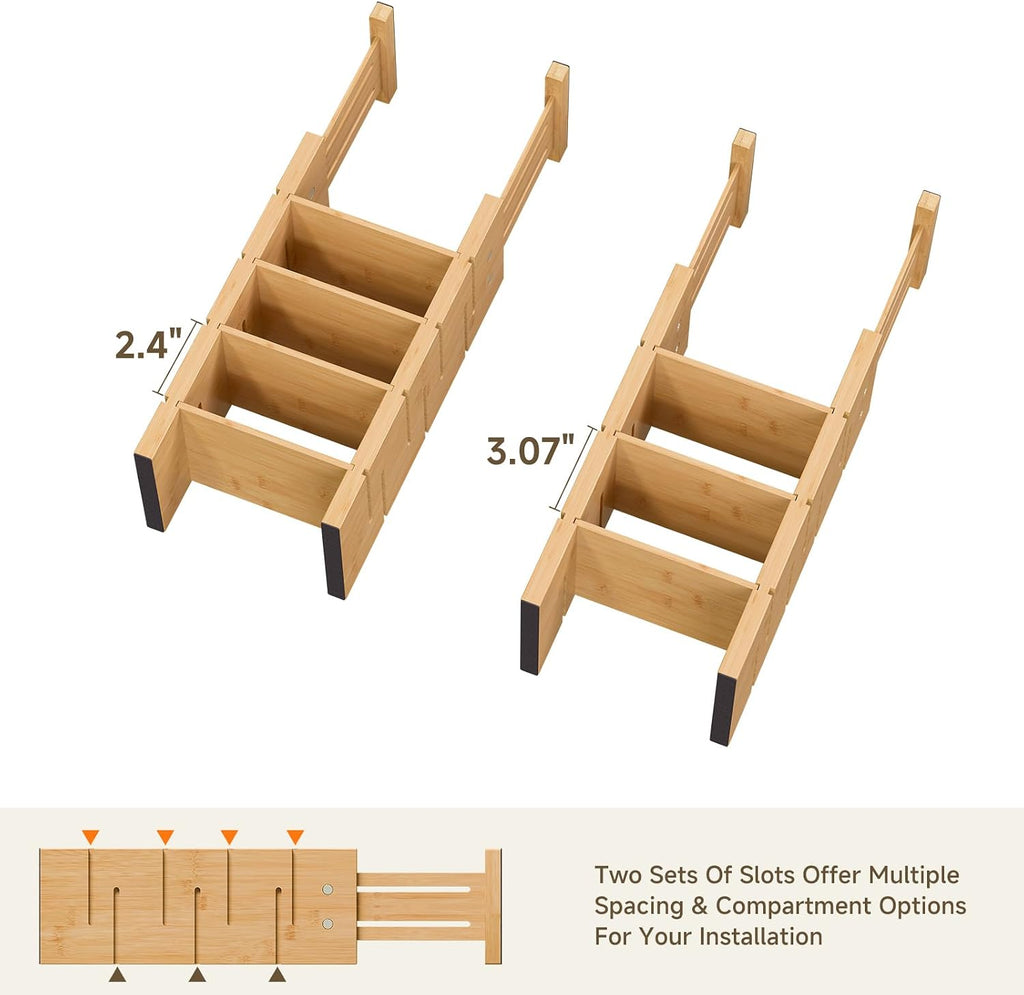 Deep Drawer Dividers For Clothes,Expandable Drawer Organizer (4, Short)