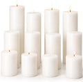 White Pillar Candles 12 Packs, Unscented Large Pillar Candle Bulk