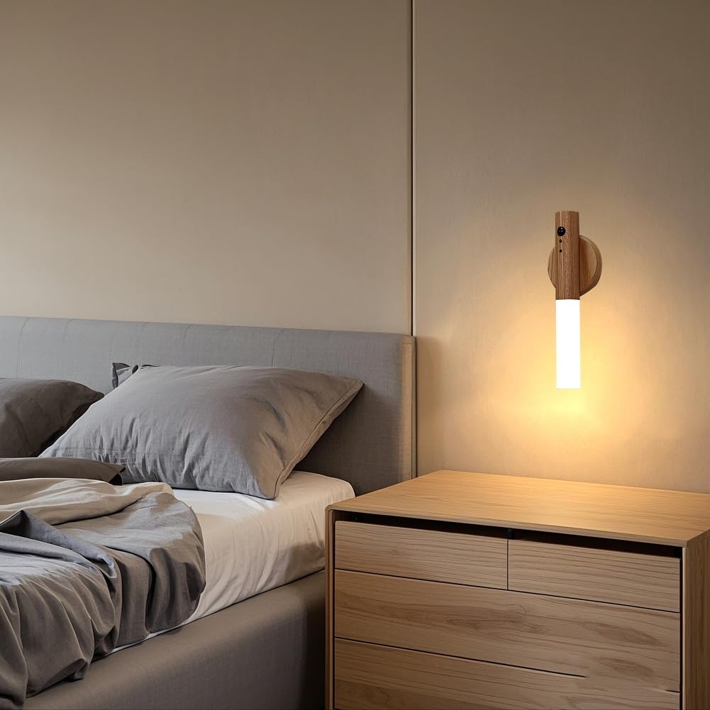 LANDGOO Wooden Motion Sensor Multicolor Night Lights,