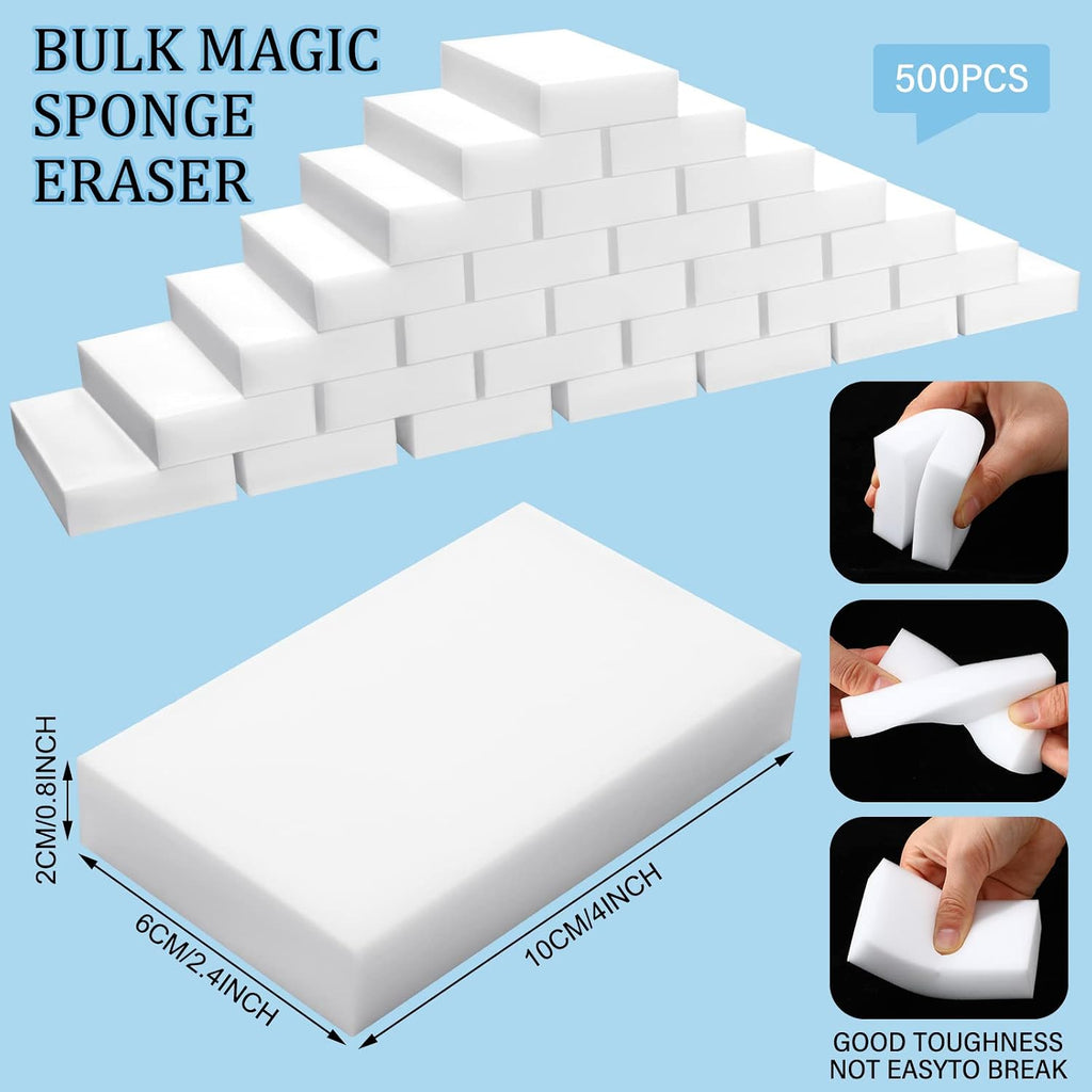 Sosation 500 Pcs Sponge Eraser Bulk Foam Sponge Cleaning Pads