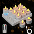 Lacasa Rechargeable LED Tea Lights, 12 Pack Flameless Candles with Remote